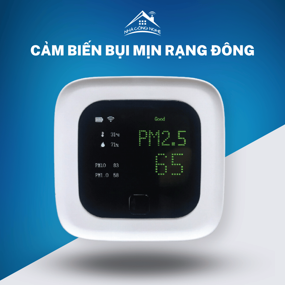 Cảm Biến Bụi Mịn Rạng Đông - Hiển Thị Nhiệt Độ Độ Ẩm Và Nồng Độ Bụi Trong Không Khí
