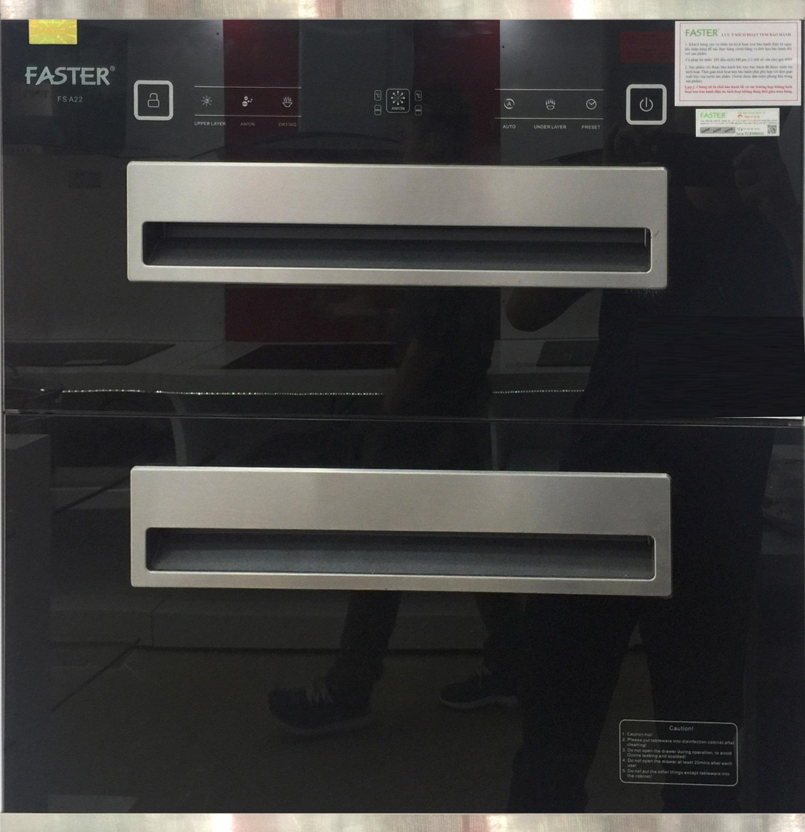 Máy sấy bát Faster FS-A22 120L, màu Đen, kích thước 59.5x63x45cm