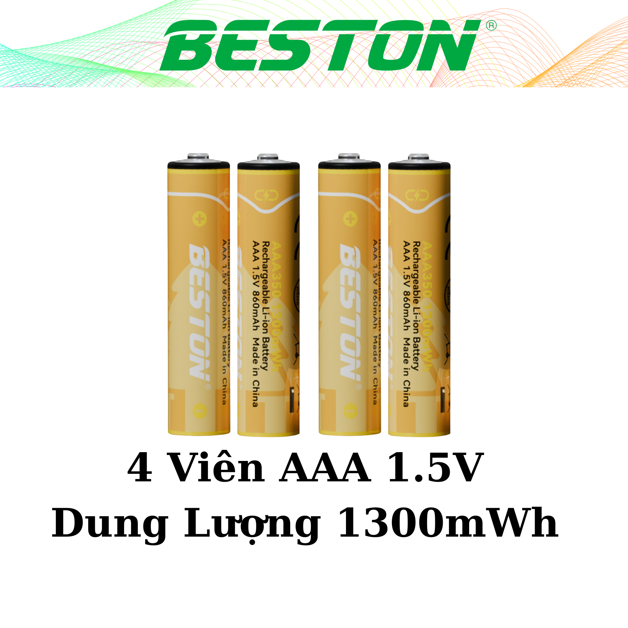 Hộp 4 Pin sạc 2A 1.5V 3A 1.5V Lithium Beston - AA - 3600mWh ( 2AN-100) pin đồ chơi pin máy ảnh pin r