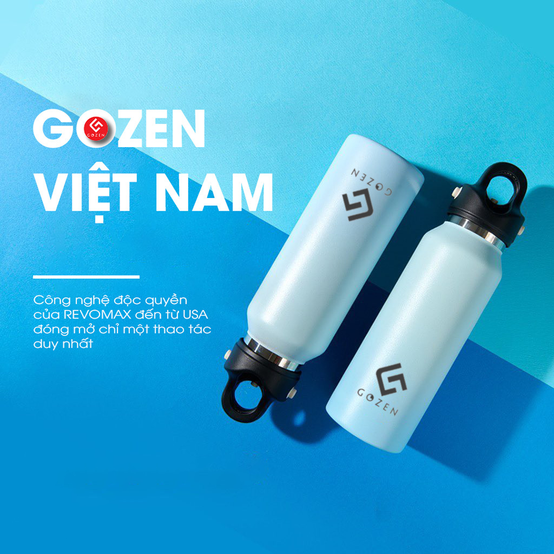 Bình giữ nhiệt Gozen 355ml inox cao cấp đóng mở một giây chỉ cần một tay Twist-Free Revomax bảo hành