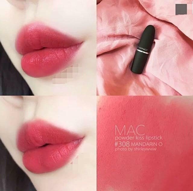 Son Mac Powder Kiss Màu Mandarin O 308 – Hồng Cam Đào