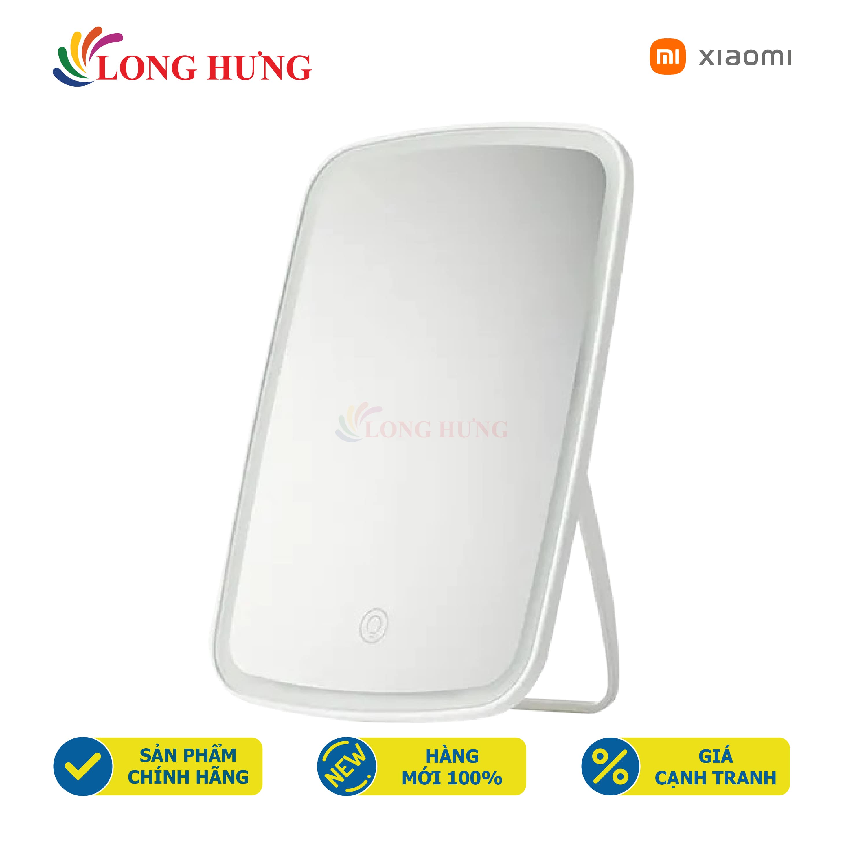 Gương Trang Điểm Để Bàn Tích Hợp Đèn Led Xiaomi Led Lighted Makeup Mirror Nv026 - Hàng Nhập Khẩu - Vỏ Nhựa Abs + Thủy Tinh Phím Bật Tắt Cảm Ứng Tích Hợp Đèn Led Chiếu Sáng Chân Thực