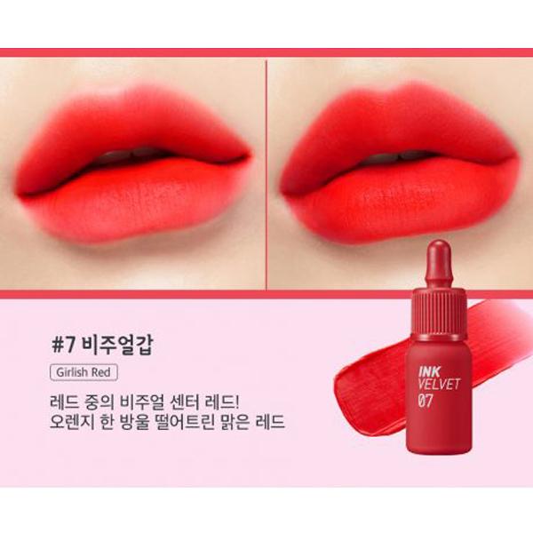 Son Kem Lì Peripera Ink The Velvet 4G No. 7 Girlish Red