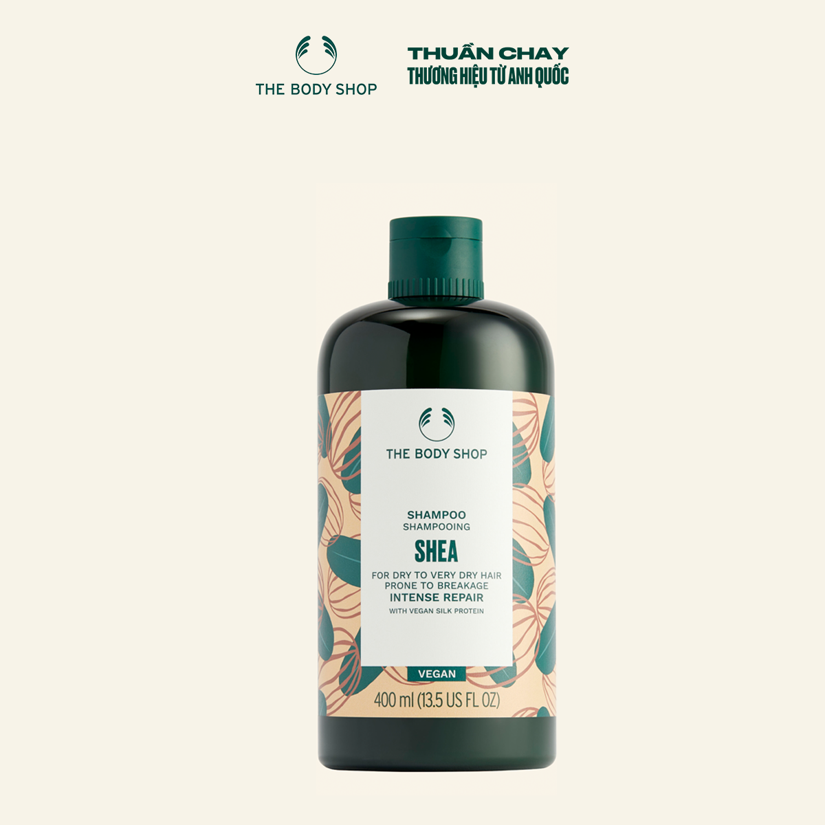 Dầu Gội Hương Bơ Hạt Mỡ SHEA BUTTER RICHLY REPLENISHING SHAMPOO 400ML The Body Shop