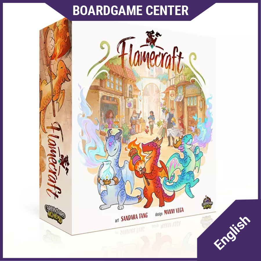 Bộ trò chơi Board game - Flamecraft (2022) - In a magical realm a village awakes, and artisan dragons make coffee and cakes!