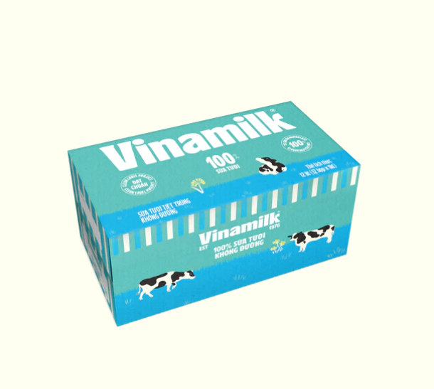 Sữa tươi tiệt trùng Vinamilk không đường - Thùng 12 Hộp giấy 1L