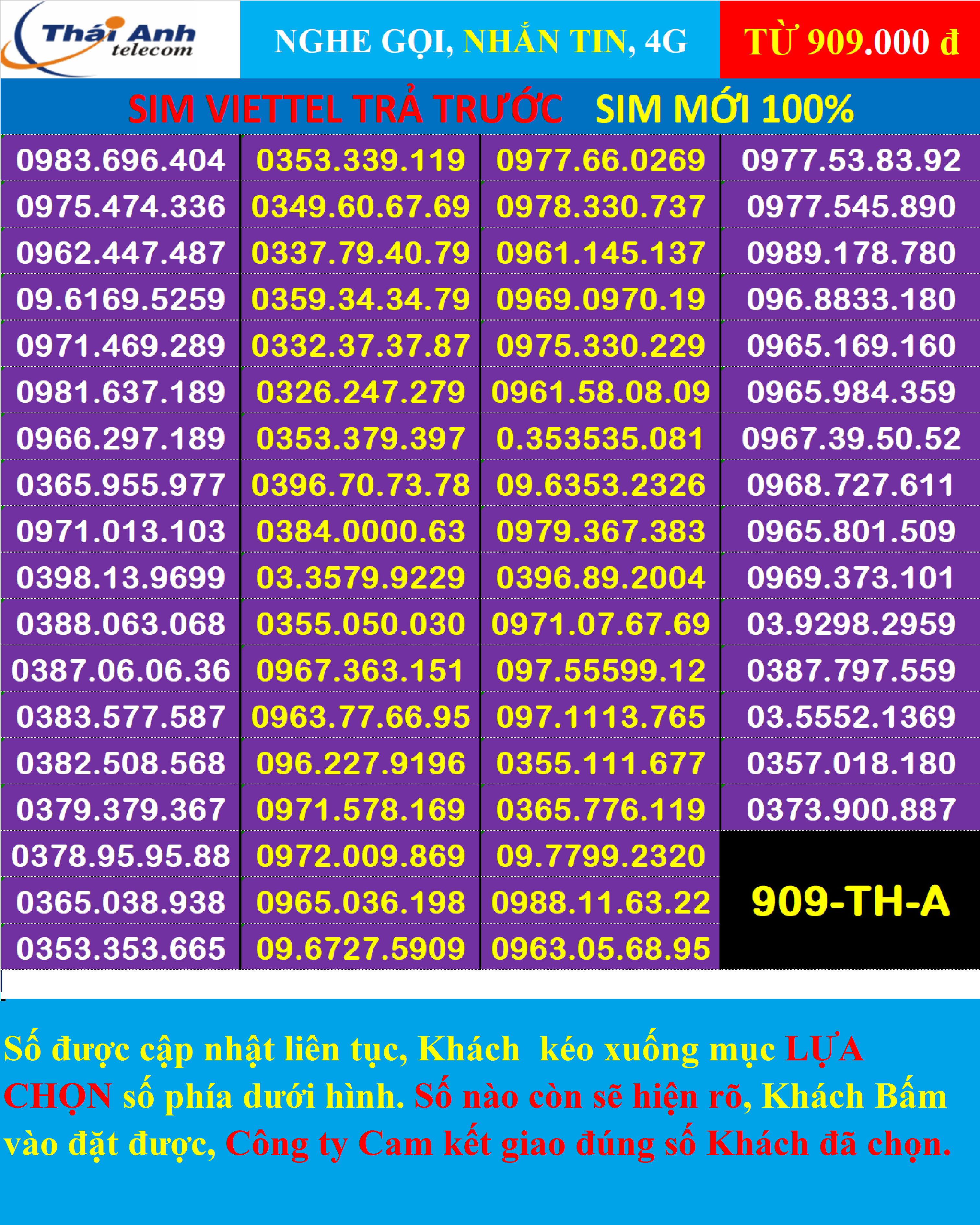 Sim đẹp Viettel Trả trước -Chọn số - Nghe gọi Nhắn Tin 4G Sim mới 100% Chưa Kích hoạt Chưa đứng tên ai và chưa làm bất cứ dịch vụ nào Sim gói cước Tomato và kèm theo nhiều gói 4G TRONG PHẦN MÔ TẢ