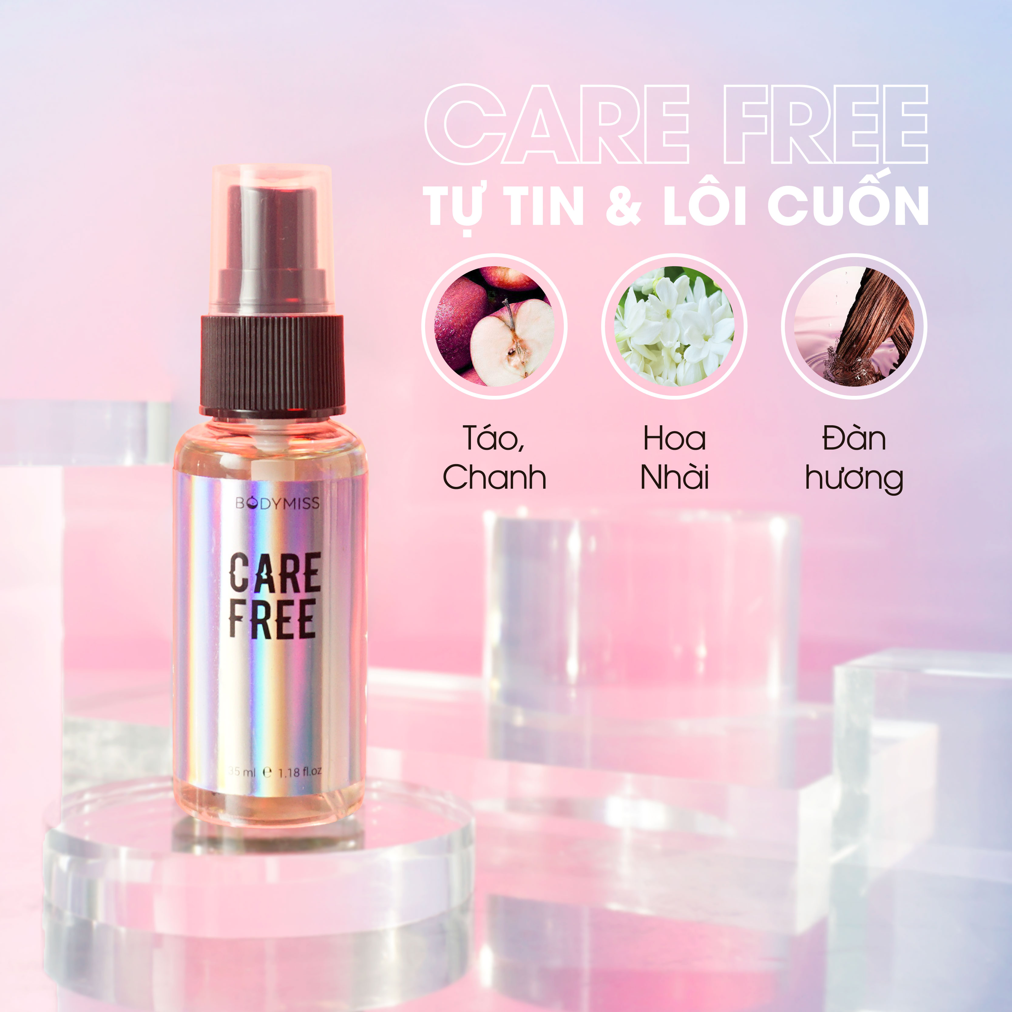 Combo 3 Bodymist Nữ Hẹn Hò Money Honey Stop & Stare Care Free Xịt Thơm Nước Hoa Quyến Rũ BODYMISS 35