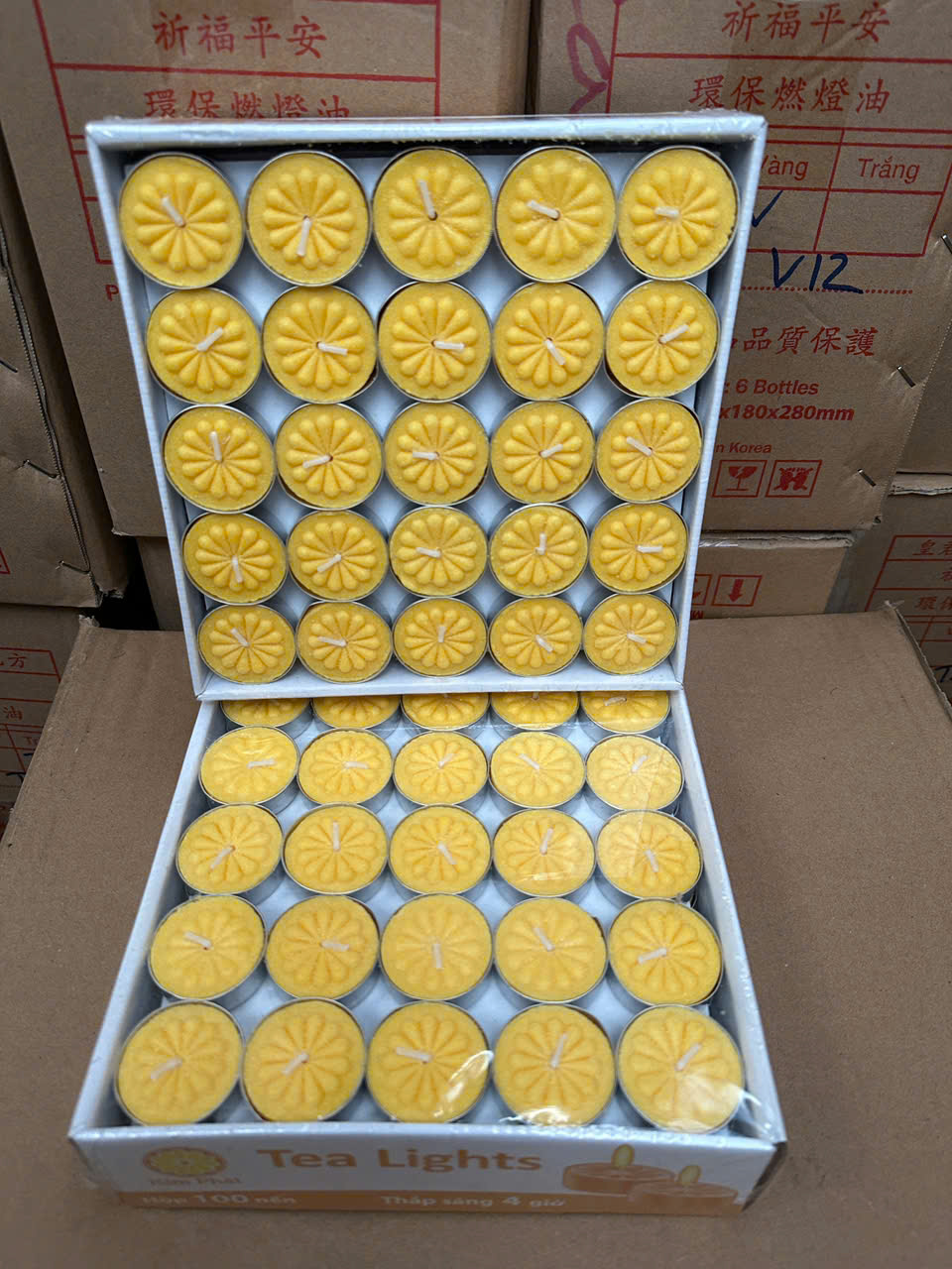 NẾN TEALIGHT 100 VIÊN CHÁY 2H VÀ 4H KHÔNG KHÓI KHÔNG MÙI SX BẰNG NGUYÊN LIỆU SẠCH AN TOÀN