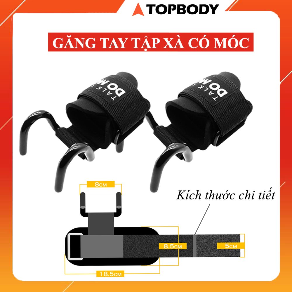 Găng tay tập xà găng tay có móc hỗ trợ kéo xà đơn Deadlift gym [1 ĐÔI]