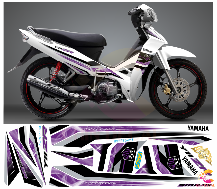 Tem SIRIUS 110 & 50cc Mẫu Y11ZR Nhiều Lựa Chọn Màu Xe | Tem cao cấp 3 lớp chống nước chống bay màu |