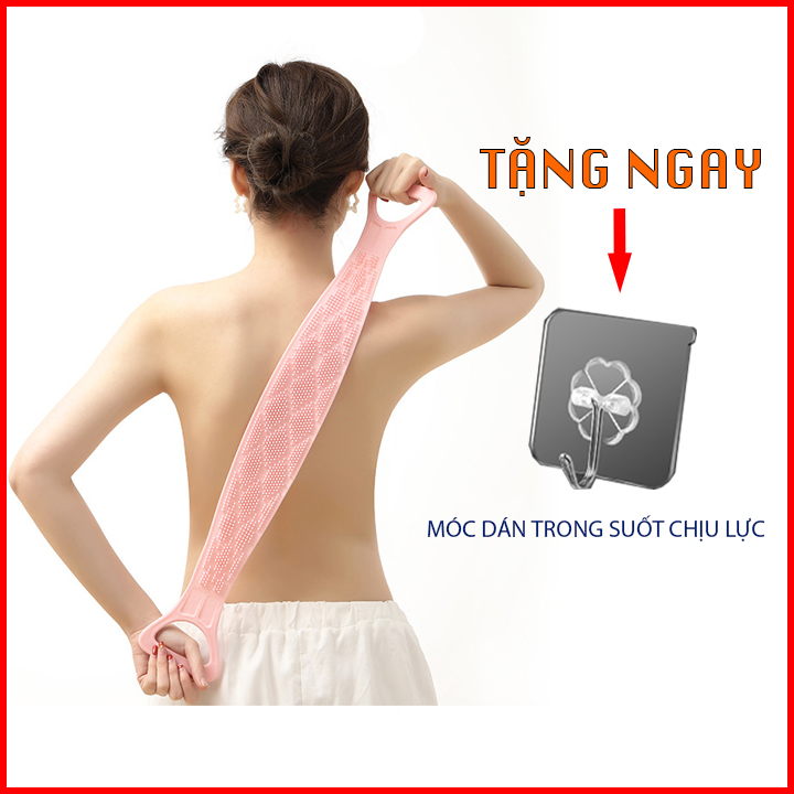 Dụng Cụ Tắm Chà Lưng Tạo Bọt Tẩy Da Chết 2 Mặt Bằng Silicone Tiện Lợi ( Màu ngẫu nhiên )