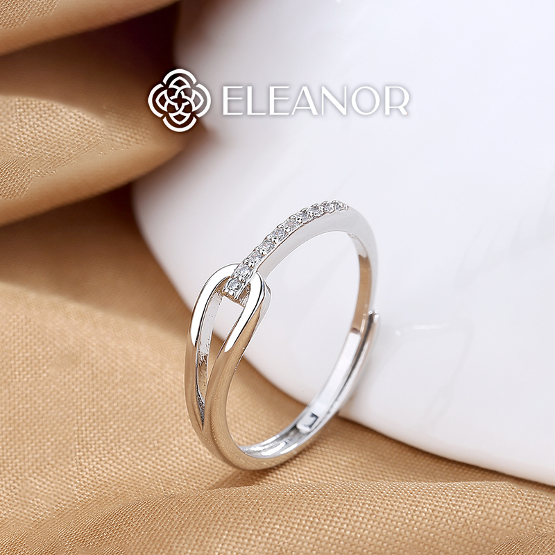 Nhẫn nữ bạc 925 Eleanor Accessories nhẫn hở đính đá basic phụ kiện trang sức 5599