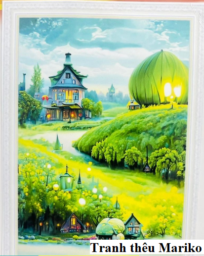 Tranh Thêu Kín Phong Cảnh Tiên Siêu Đẹp A613 kích thước 55 x 75 cm