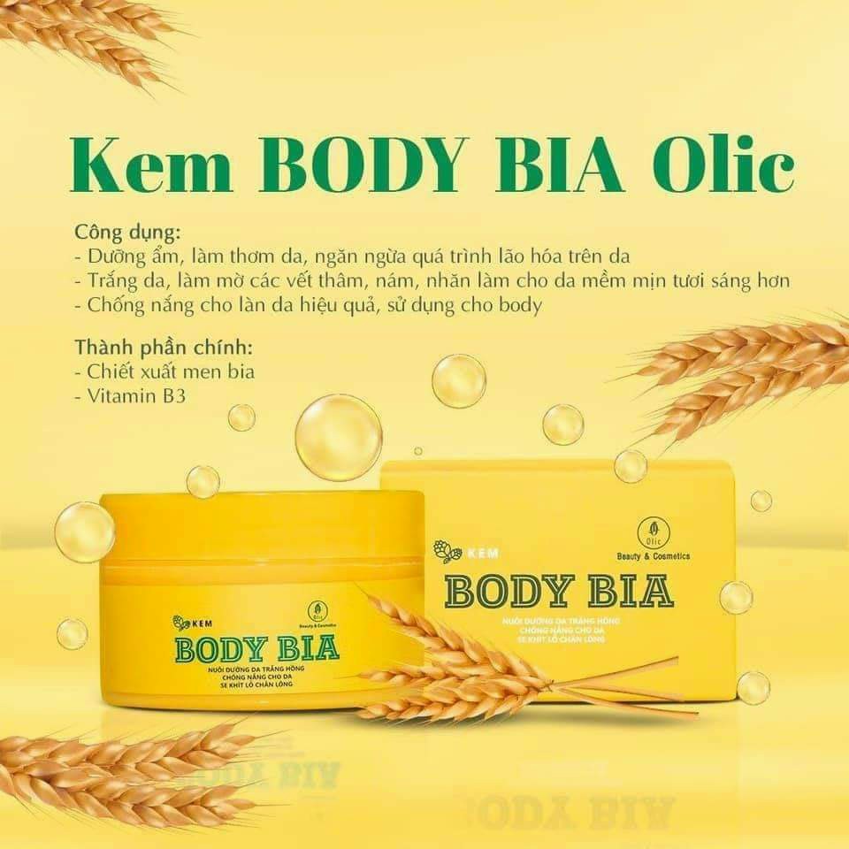 (Tặng Kèm 1 Đá Kì Tẩy Da Chết)Kem Body Men Bia Olic(Hàng Cty)