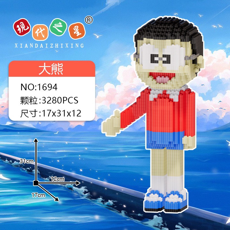 Xếp hình le go lego doremon nobita xeko chaien doremi dễ thương đồ chơi xếp hình nano 3d cho bé chuẩn mẫu