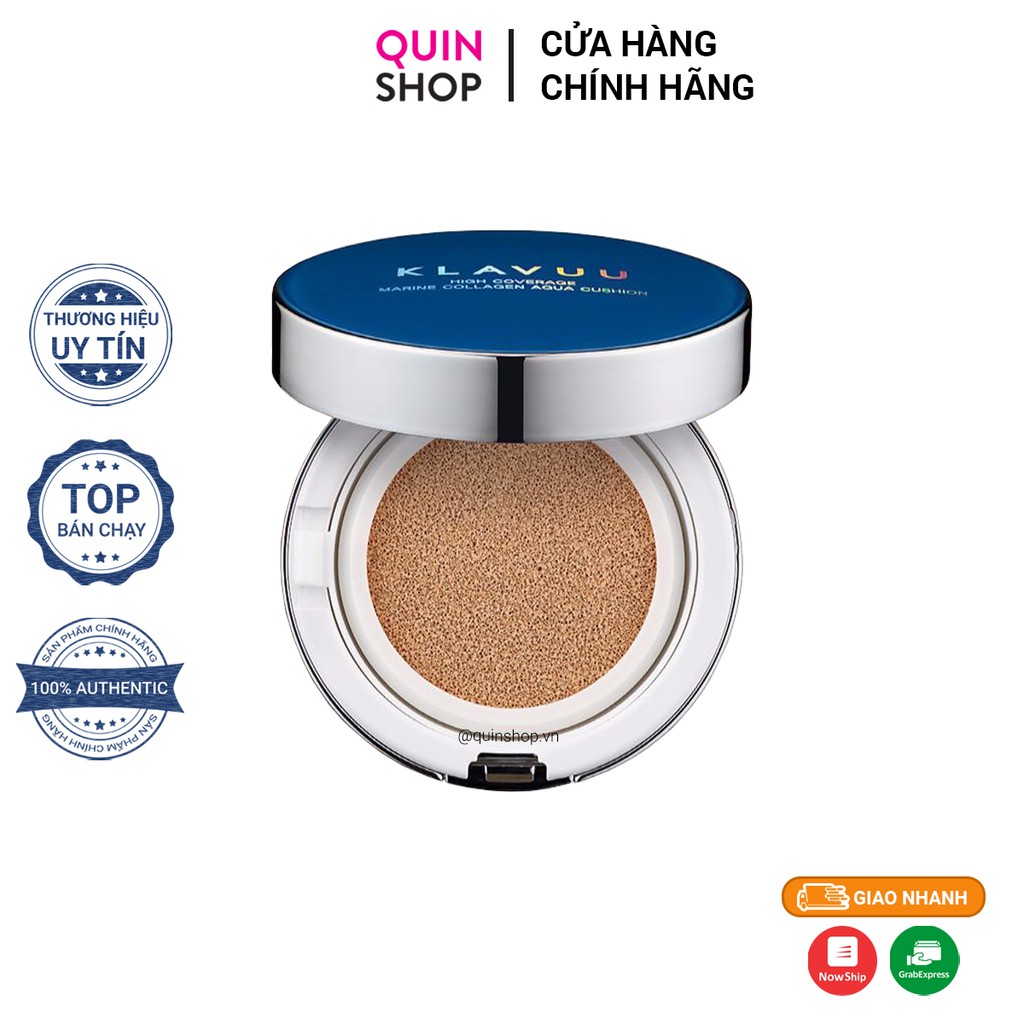 [Hcm]Phấn Nước Che Khuyết Điểm Cao Klavuu Blue Pearlsation High Coverage Marine Collagen Aqua Cushion