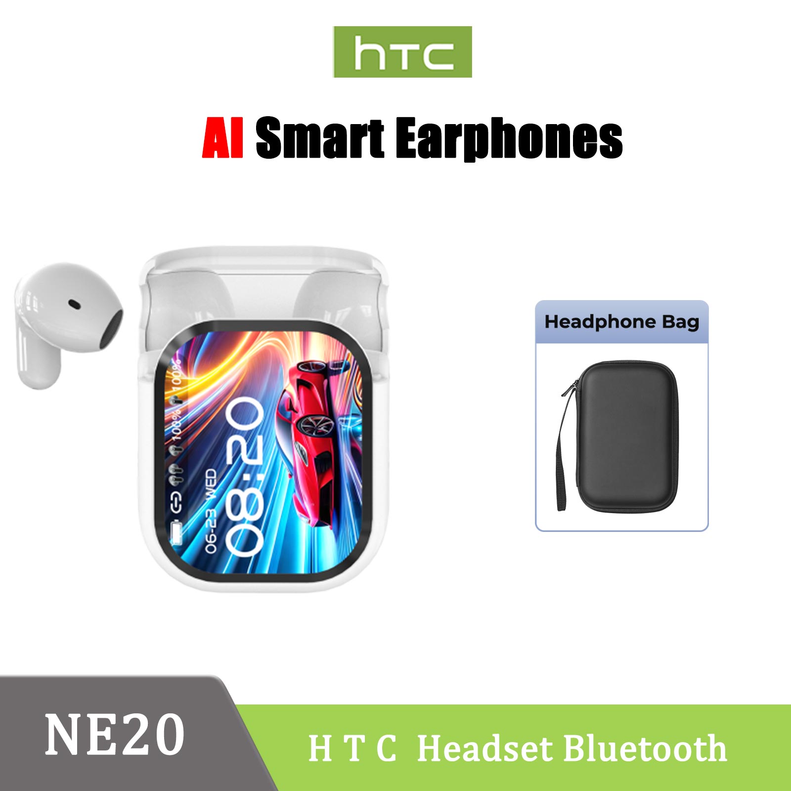 HTC NE20 AI tai nghe dịch thuật Tai nghe phiên dịch  có thể dịch 134 ngôn ngữ Điều khiển màn hình Ta