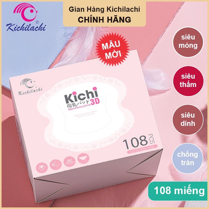 Lót thấm sữa KICHI LA CHI bịch 108/118 miếng loại 3D