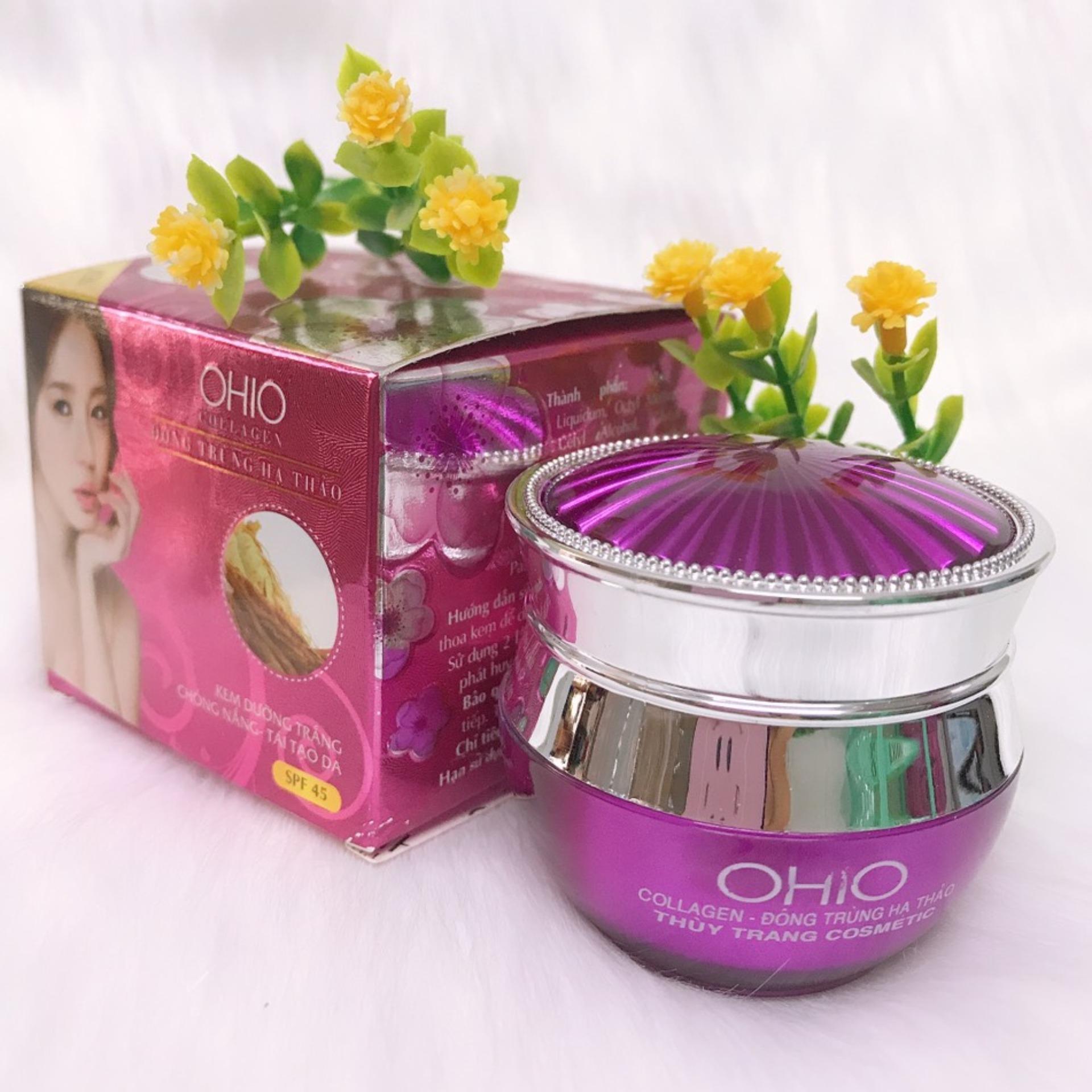 [HCM]Kem dưỡng trắng chống nắng tái tạo da OHIO Collagen - Đông Trùng Hạ Thảo (20g)