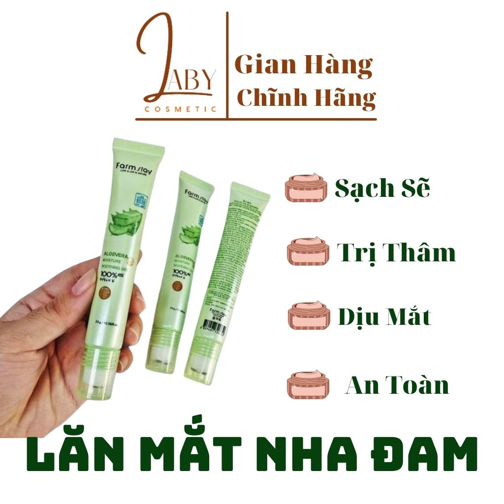 Lăn Vùng Mắt Farm Stay Nha Đam Chính Hãng – Hàn Quốc Làm Săn Sa Dịu Da Giúp Làm Dịu Đôi Mắt Mệt Mỏi Và Hỗ Trợ Giảm Sưng