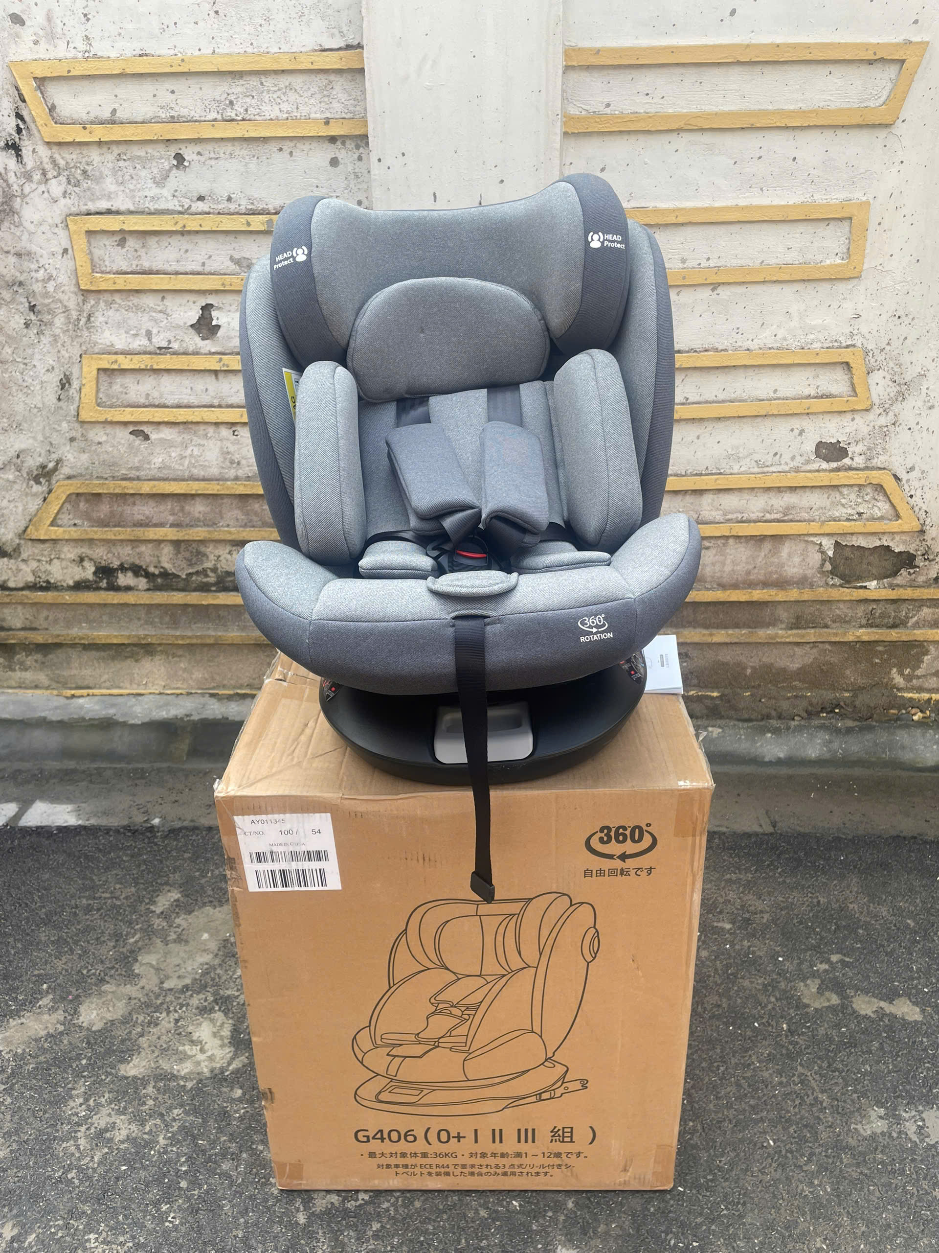 Ghế ngồi ô tô trẻ em G406 tiêu chuẩn ECE R44/04 CCC có ISOFIX xoay 360 độ cho trẻ từ sơ sinh đến 12 tuổi
