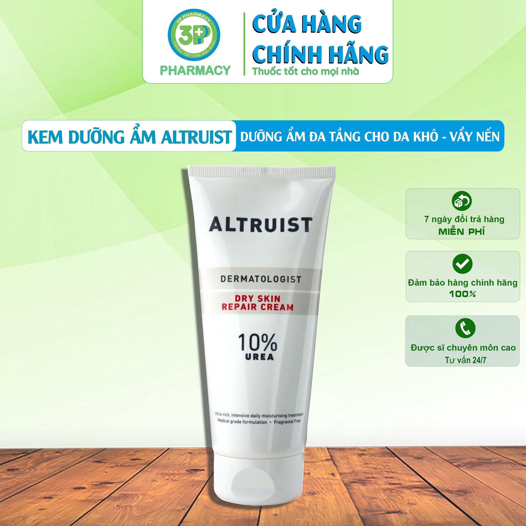 Kem dưỡng ẩm Altruist Dermatologist Dry Skin Repair Cream 10% Urea 200 ml bảo vệ da đa tầng