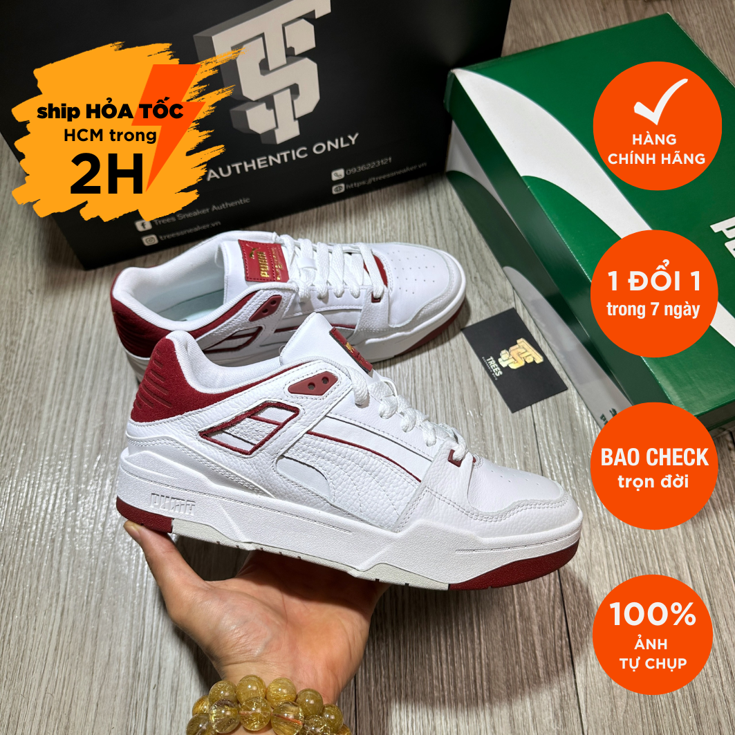 [PUMA XẢ KHO SALE TO] Giày thể thao PUMA SLIPSTREAM NIMBUS WHITE RED 388549 05 Full Box Tag Chính Hã