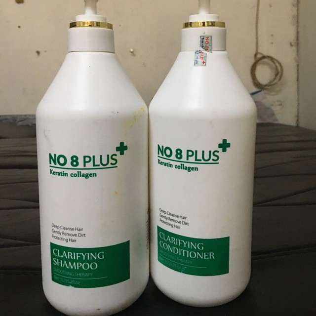 Bộ Gội Xả No 8 Plus Keratin Collagen Clariying 1000Ml X2