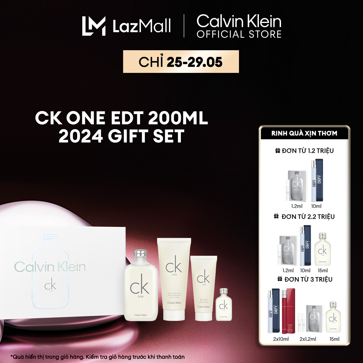 Set Nước hoa Nam Nữ Calvin Klein CK One EDT 200ml + Body Lotion 200ml + Sữa Tắm 100ml + CK One EDT 1
