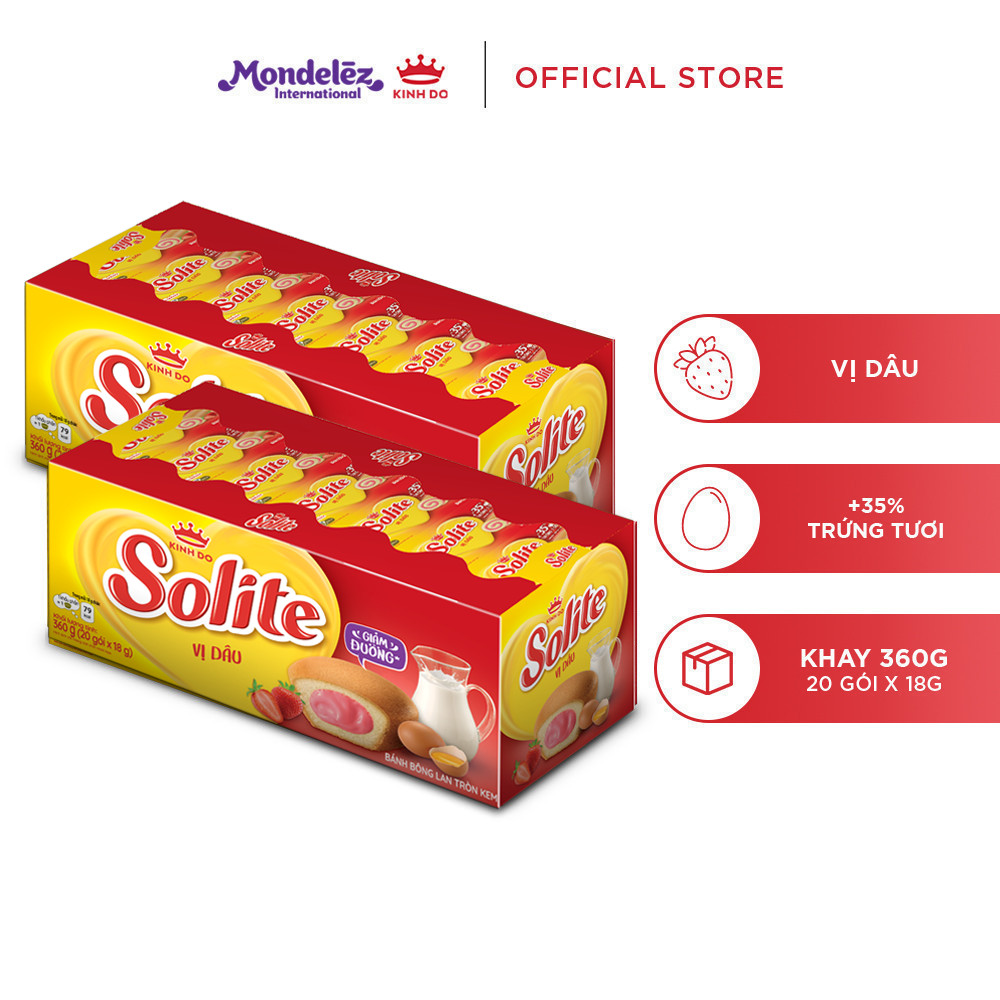 Hộp Bánh Bông Lan Tròn Kem Solite Combo 2 Hộp X 276G/324G/360G