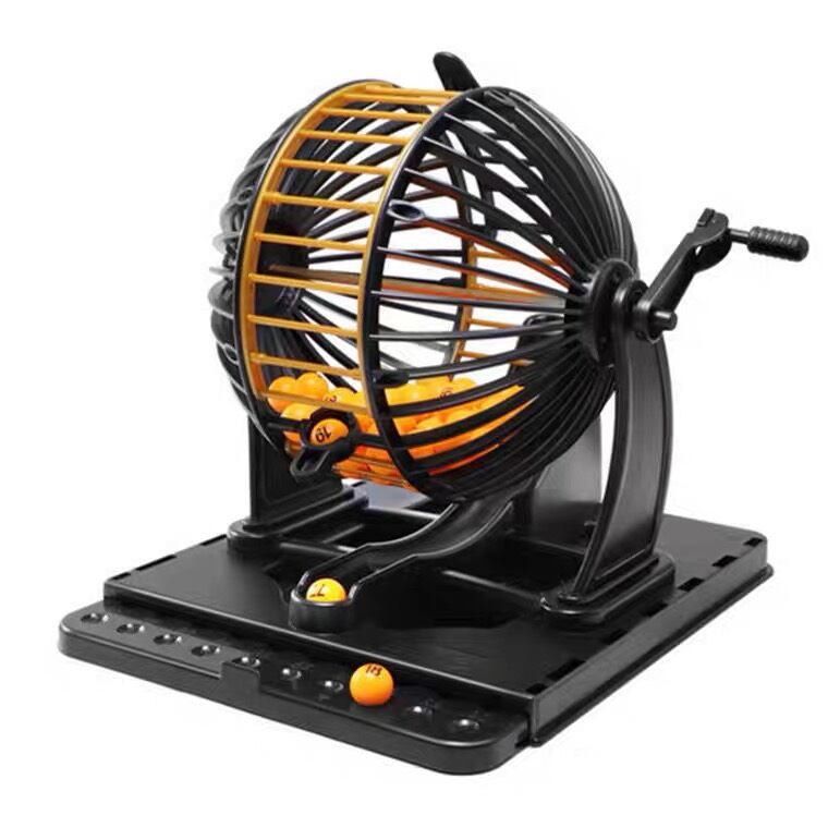 Trò chơi Lô tô Bộ Cờ Lô Tô Quay Số Lô Tô Kèm 12 Giấy Dò Bingo Lồng Quay Xổ Số