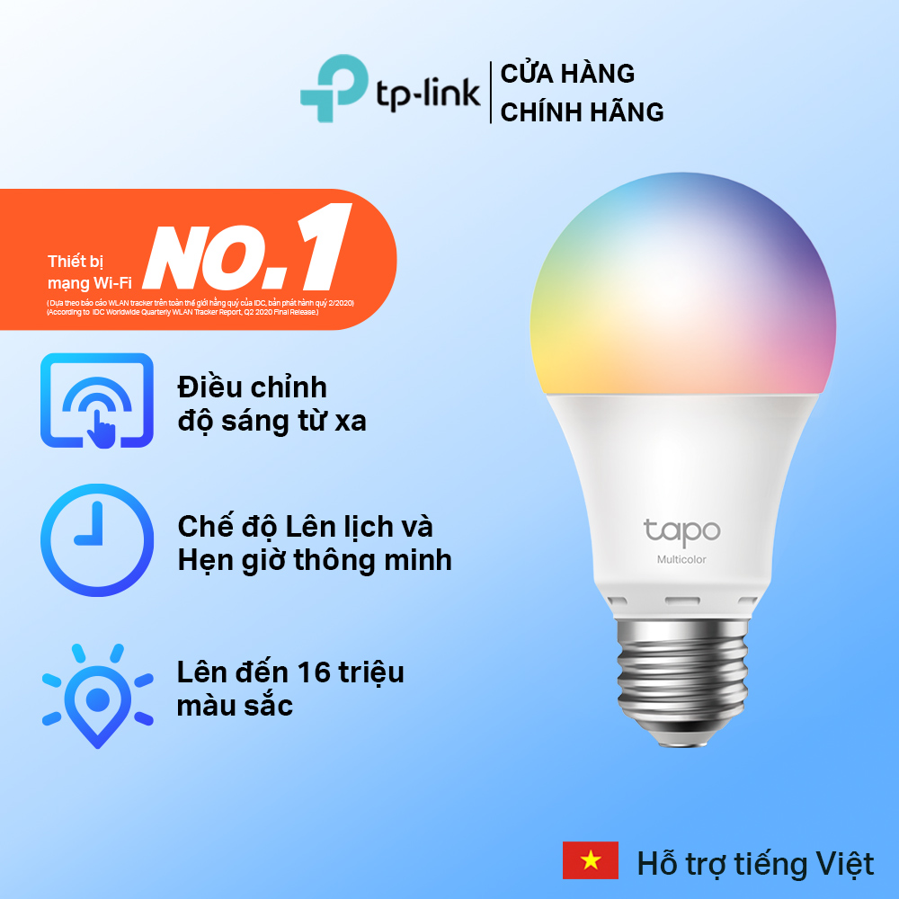 Bóng Đèn Thông Minh TP-Link Tapo L520E / L535E Đa Sắc Kết Nối Wifi Điều Khiển Từ Xa - Hàng Chính Hãng