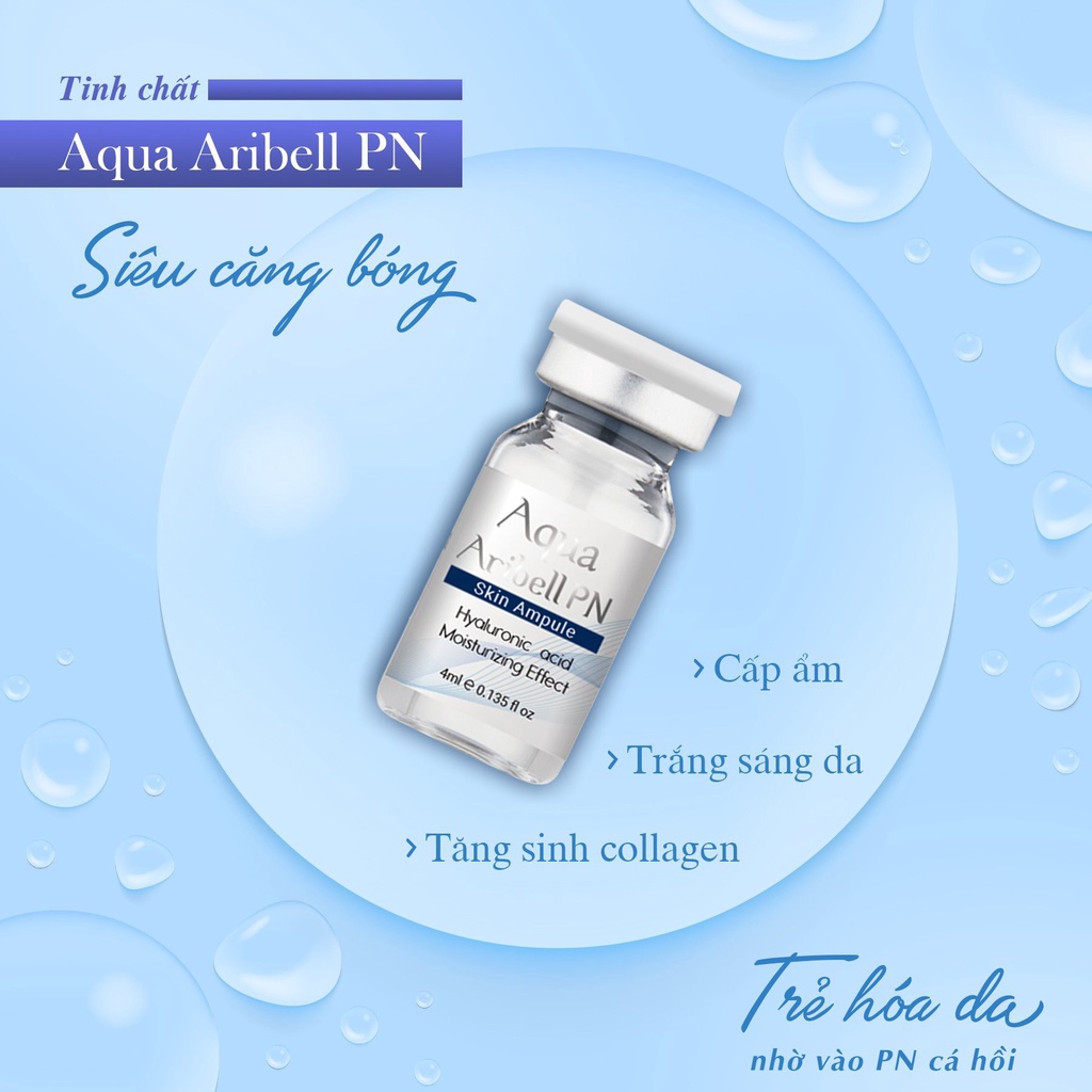 Combo căng bóng trắng da DNA Cá Hồi Aqua Aribell PN 4ml + Glutathione 1200mg