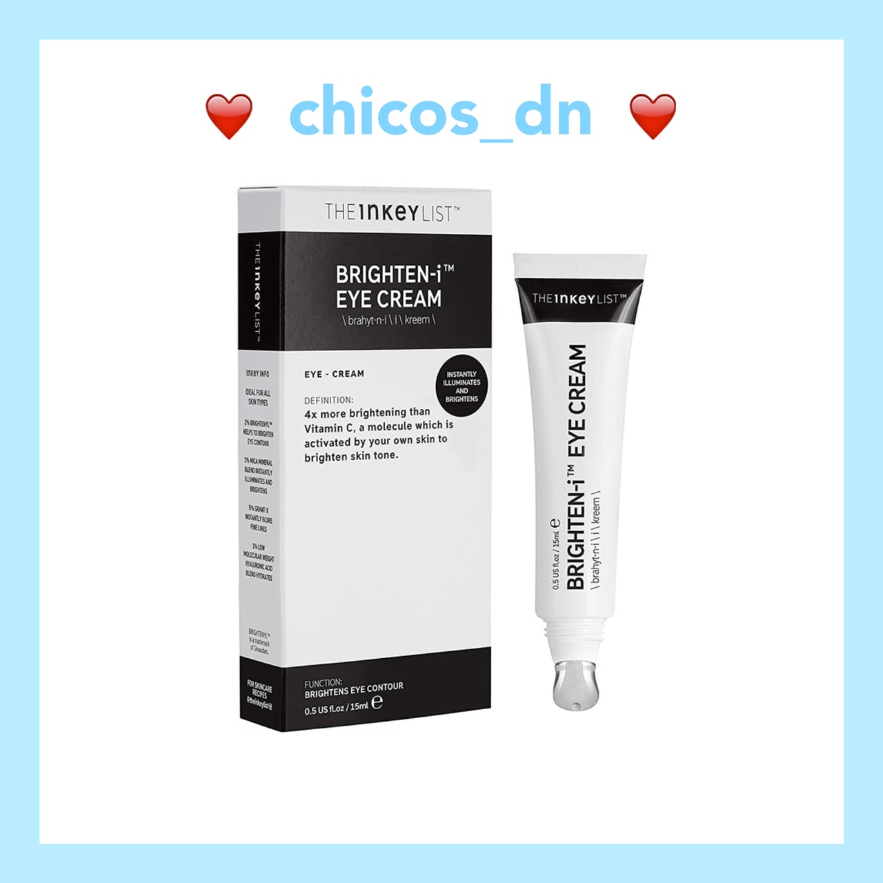 Kem Dưỡng Mắt The INKEY List Brighten-i Eye Cream 15ml