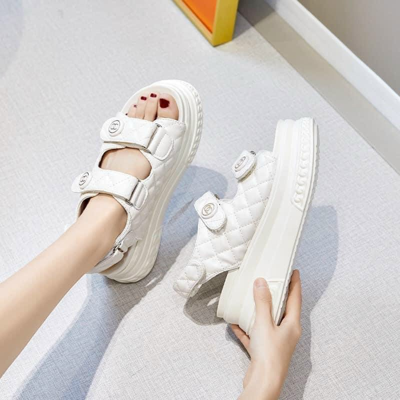 FREE SHIP 50K Dép quai hậu học sinh  sandal quai hậu nữ đi học quai dán đế cao 7cm siêu đẹp