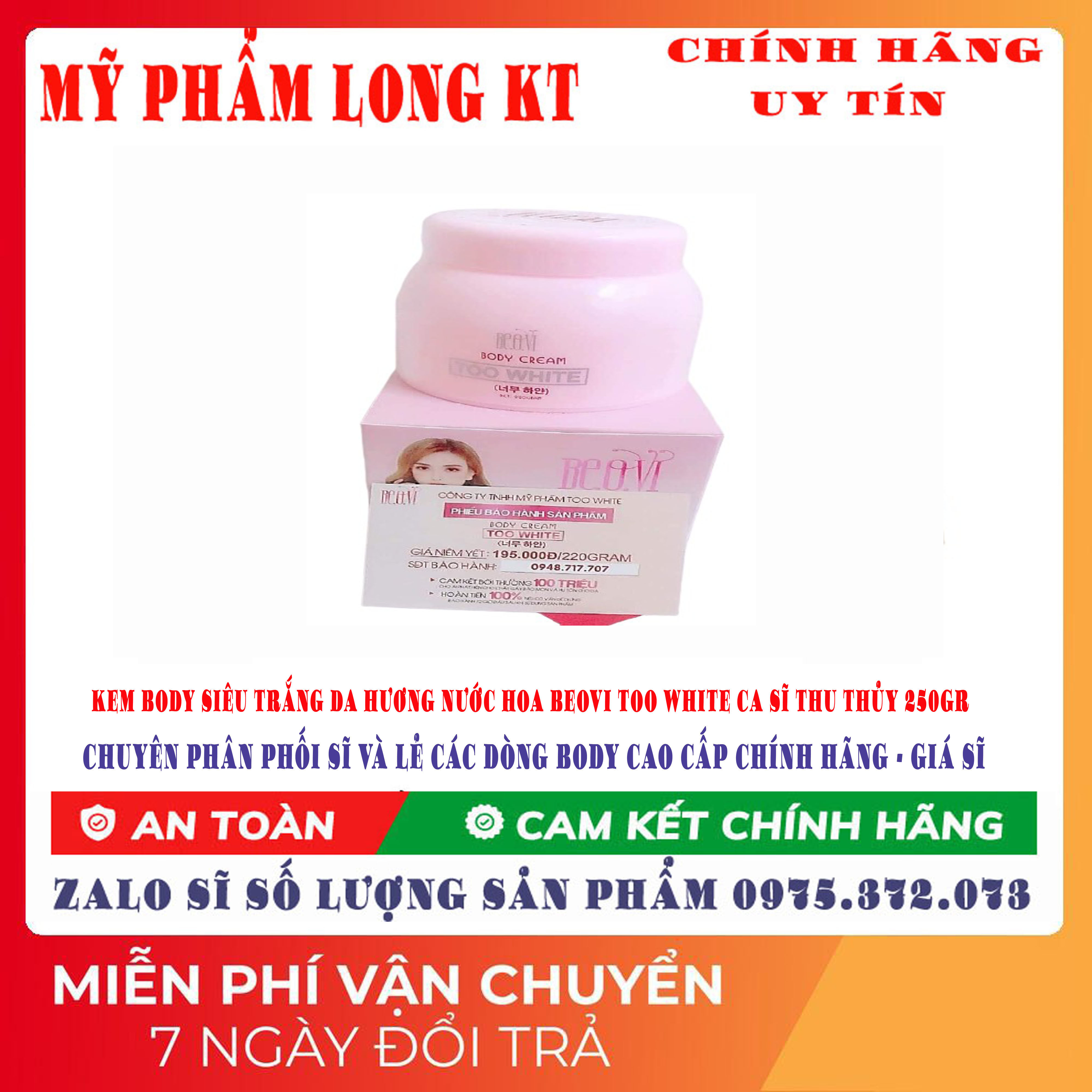 [ Cam Kết - Chính Hãng - Giá Sĩ ] Team Cào - Đen Không Phải Là Cái Tội Nhưng #Trắng Lại Là Một Lợi Thế Kem Body Too White Beovi Ca Sĩ Thub Thủy