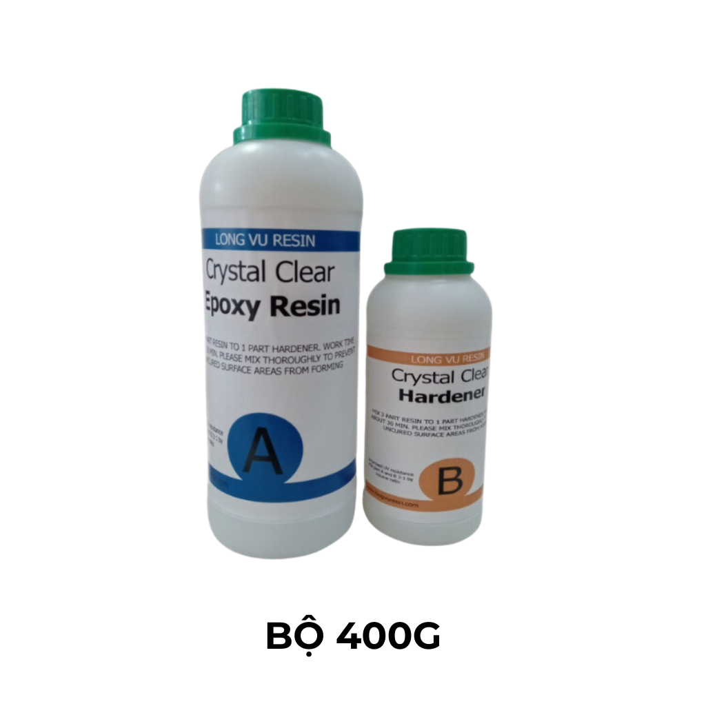 Keo Epoxy đổ mặt bàn Nhựa epoxy trong suốt đổ khuôn silicone Epoxy resin làm handmade - Bộ 1kg - LRA