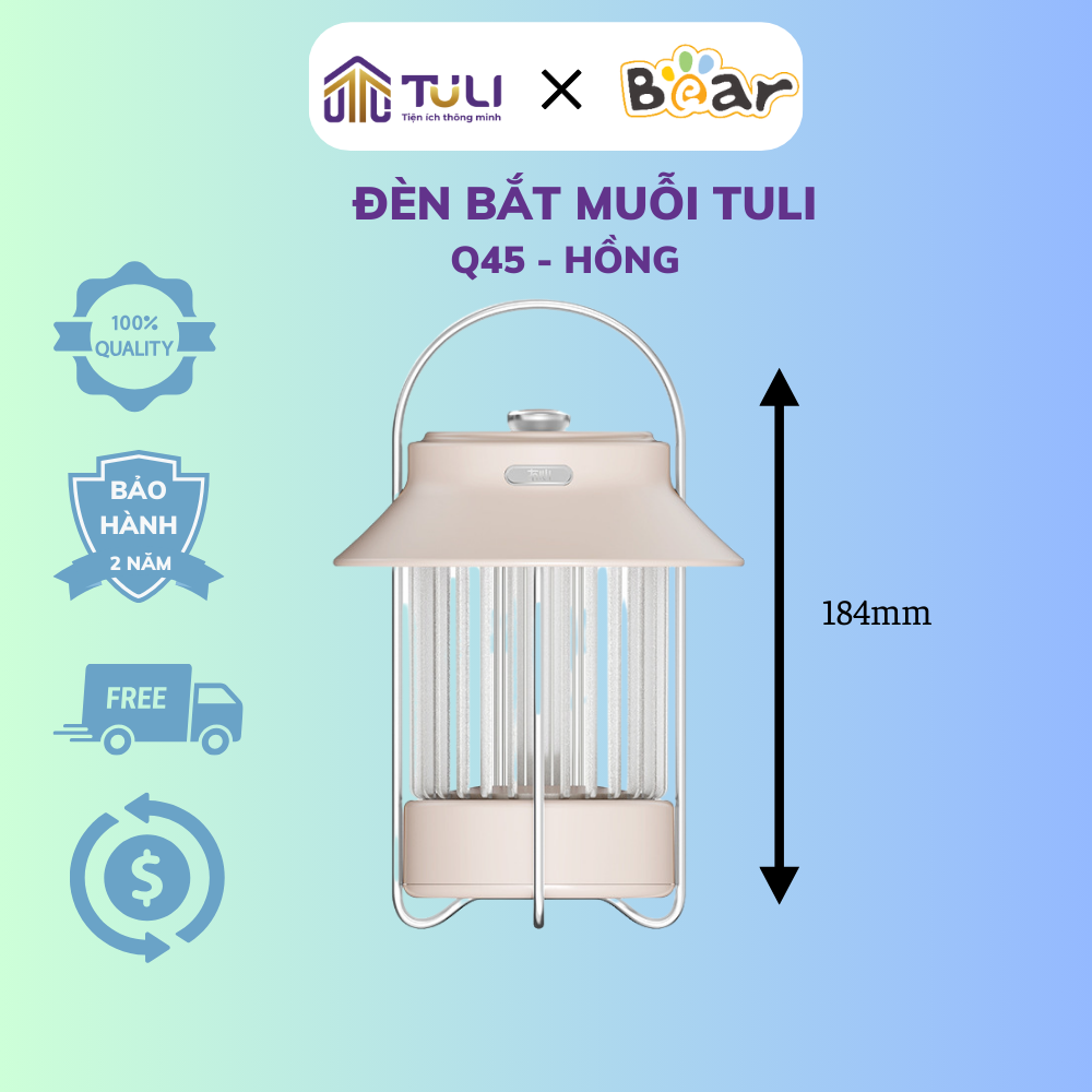 Đèn Bắt Muỗi Tuli Q45 6W - Công Nghệ Thông Minh, Kích Thước 184x146mm, Đen