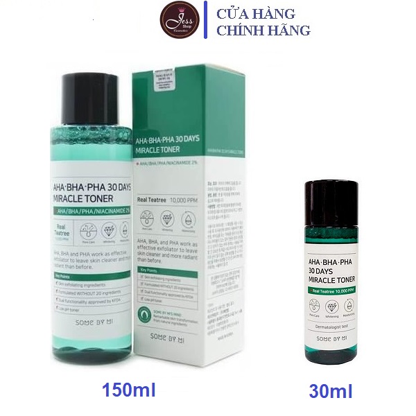 Nước Hoa Hồng Giảm Mụn Some By Mi Aha Bha Pha 30 Days Miracle Toner 30Ml Và 150Ml