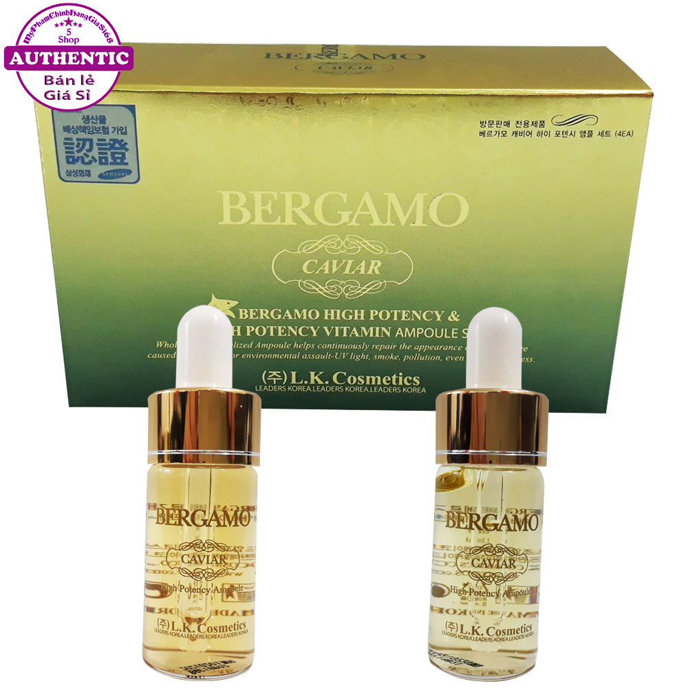 Serum Bergamo Xanh Caviar Giảm Nám Giảm Nếp Nhăn 13Ml Korea