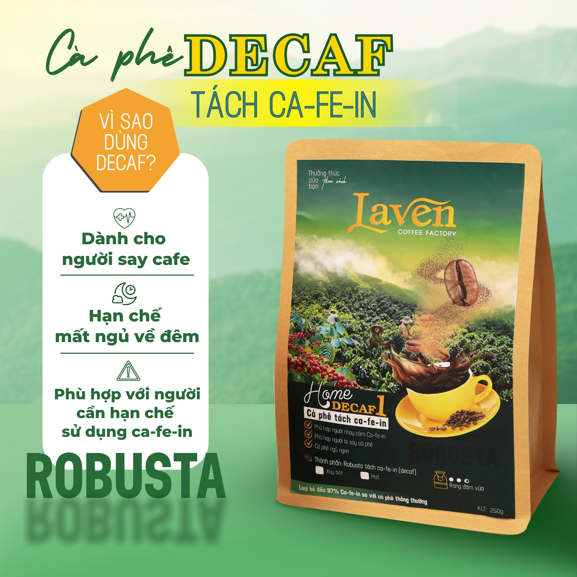 Combo Cà phê Home Decaf Arabica và Robusta thơm ngon chất lượng | Laven Coffee