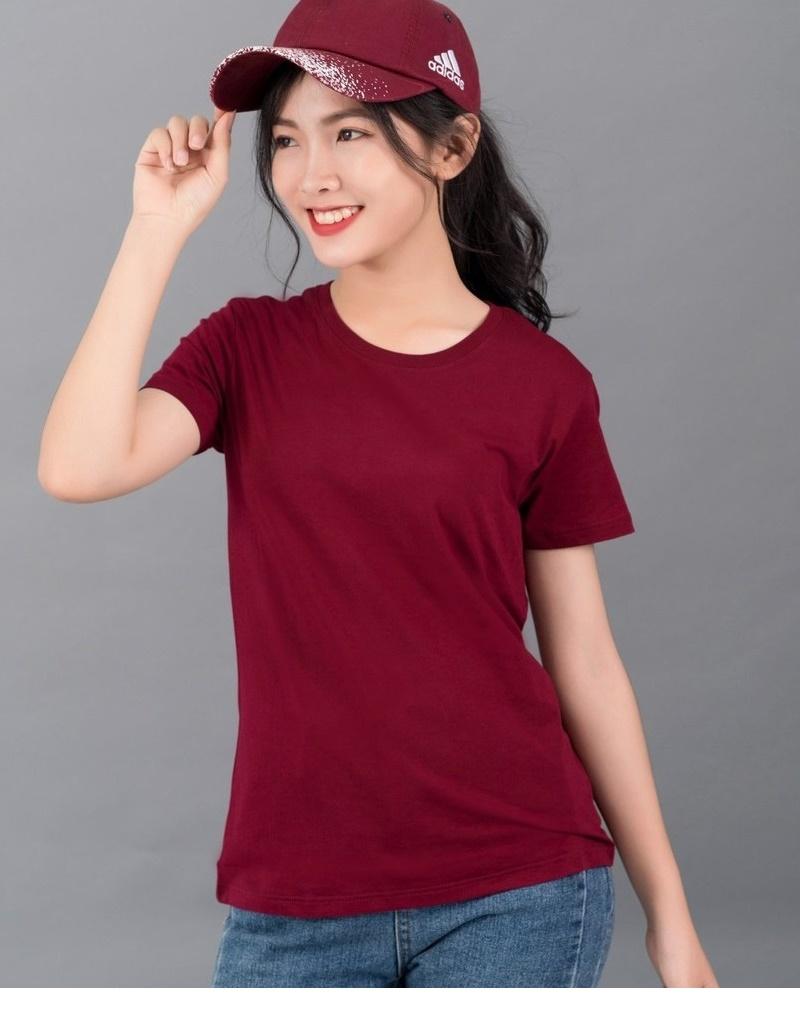 ÁO THUN TRƠN CỔ TRÒN  MÀU ĐỎ ĐÔ TAY NGẮN NAM NỮ  22