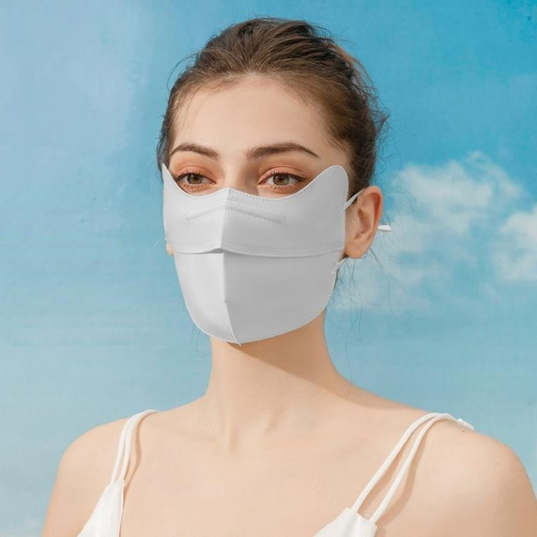 Khẩu trang chống tia UV khẩu trang vải không dệt chống nắng che gò má UPF50+ màu pastel thời trang -