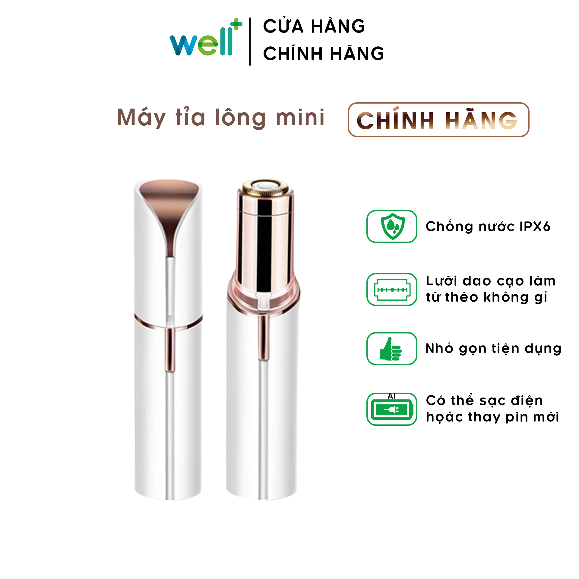 Máy Tỉa Lông Mini Không Đau Chính Hãng Tỉa Lông Nách Lông Mép Lông Vùng Kín