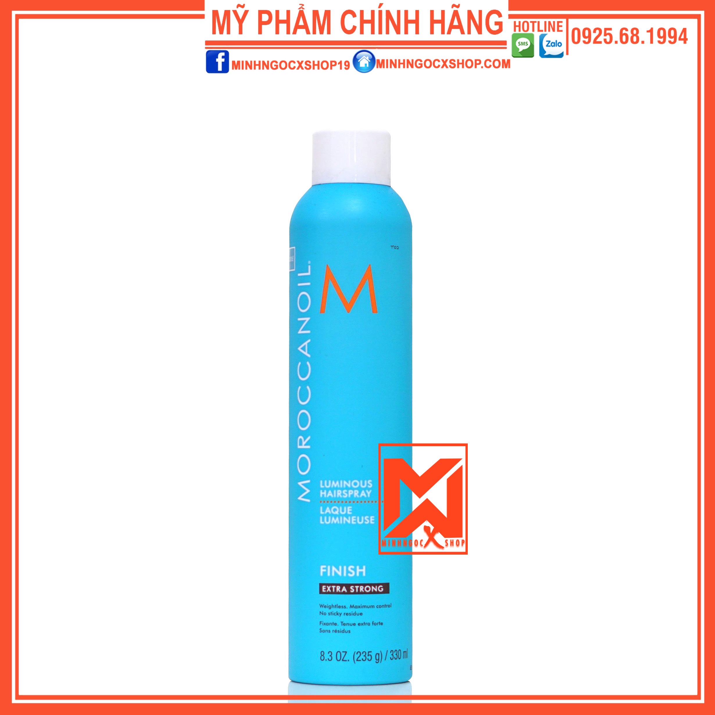 Gôm Xịt Giữ Nếp Linh Hoạt Giữ Nếp Siêu Mạnh Moroccanoil Finish Extra Strong 330Ml