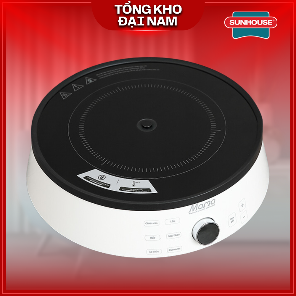 Bếp từ đơn Sunhouse SHD6885 - 2100W, Kính Ceramic Cường Lực, Điều Khiển Cảm Ứng và Núm Xoay Cơ Học