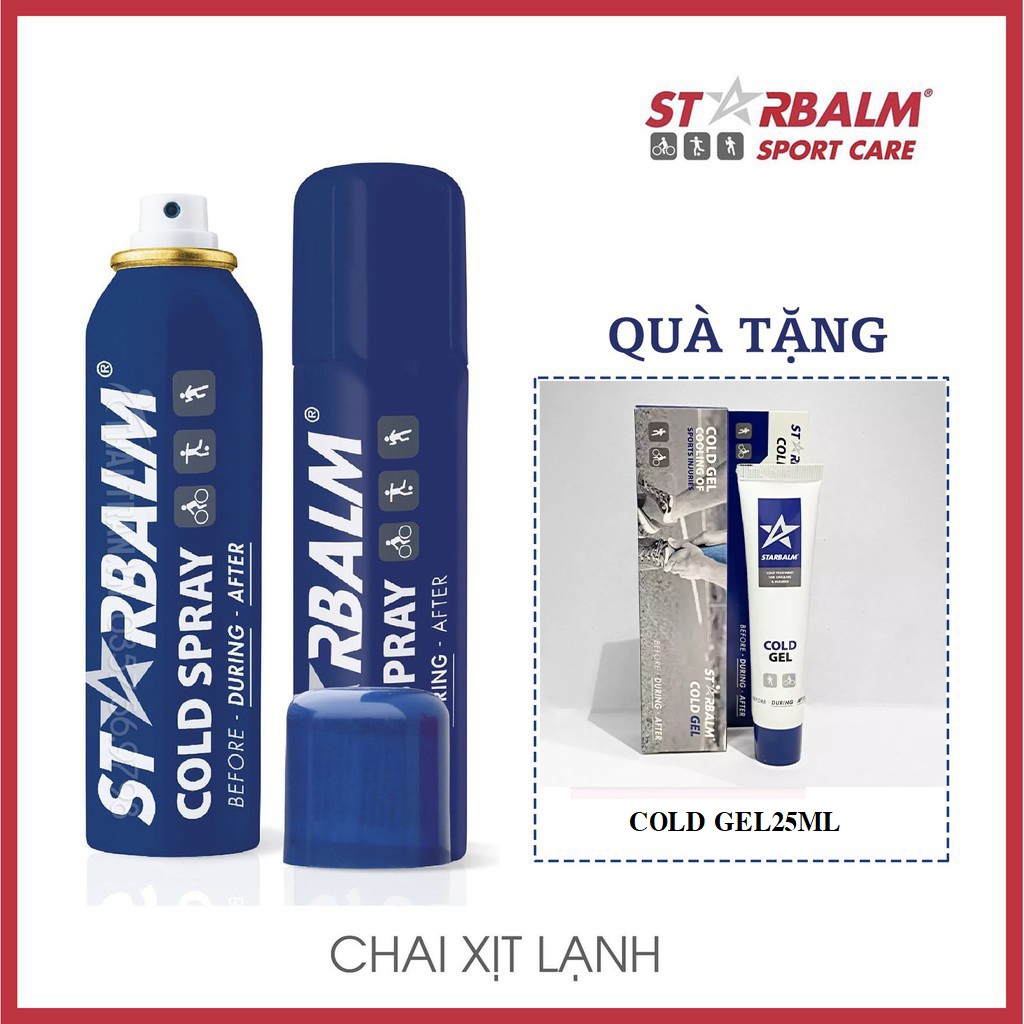 [Hcm]Chai Xịt Lạnh Giảm Đau Starbalm Cold Spray Tặng Kèm Ống Hít Thông Mũi Hoặc Gel Cold