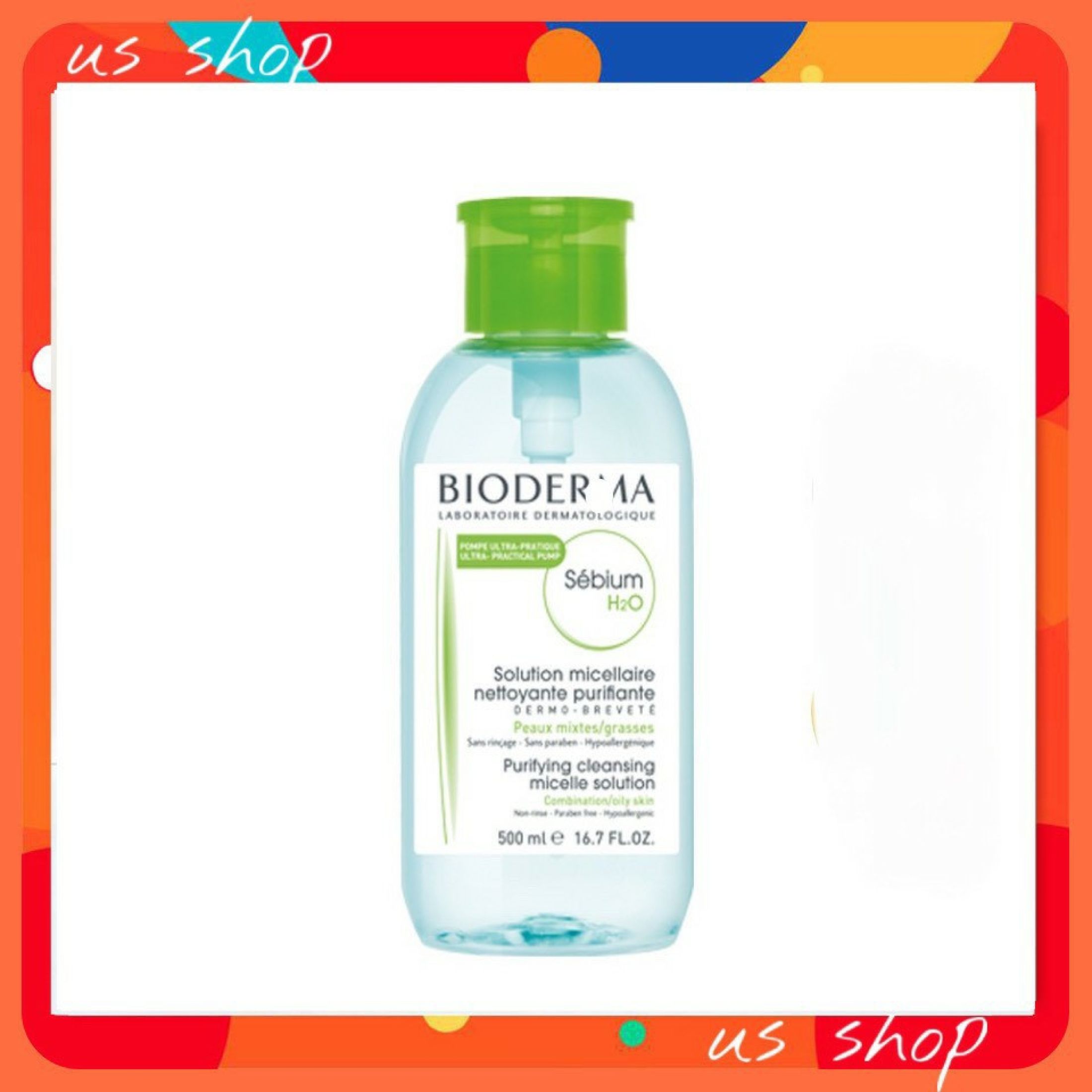 [HCM]Nước Tẩy trang Bio H20 500ml cho Da Dầu và Da Hỗn Hợp-Chai Xanh