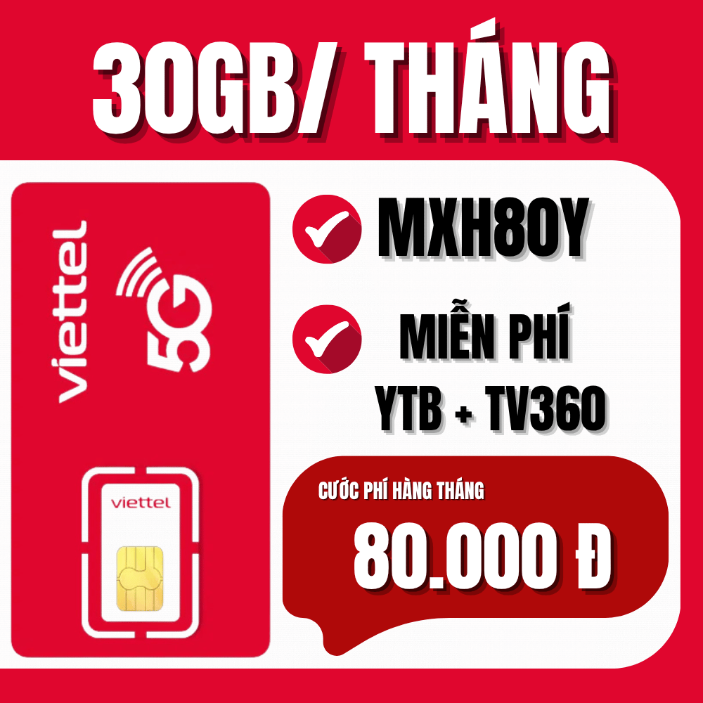 Sim Viettel 4G 5G Truy cập Mạng Tốc Độ cao Siêu Mượt Xem Video Không Giới Hạn Đăng Ký Các Gói Cước R